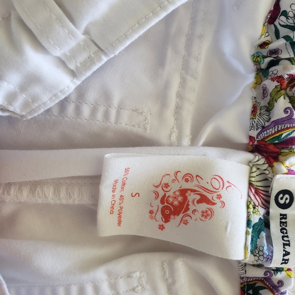Brand New white koi lindsay scrubs